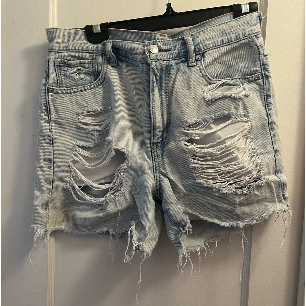 Light Blue American Eagle Jean Mom Shorts